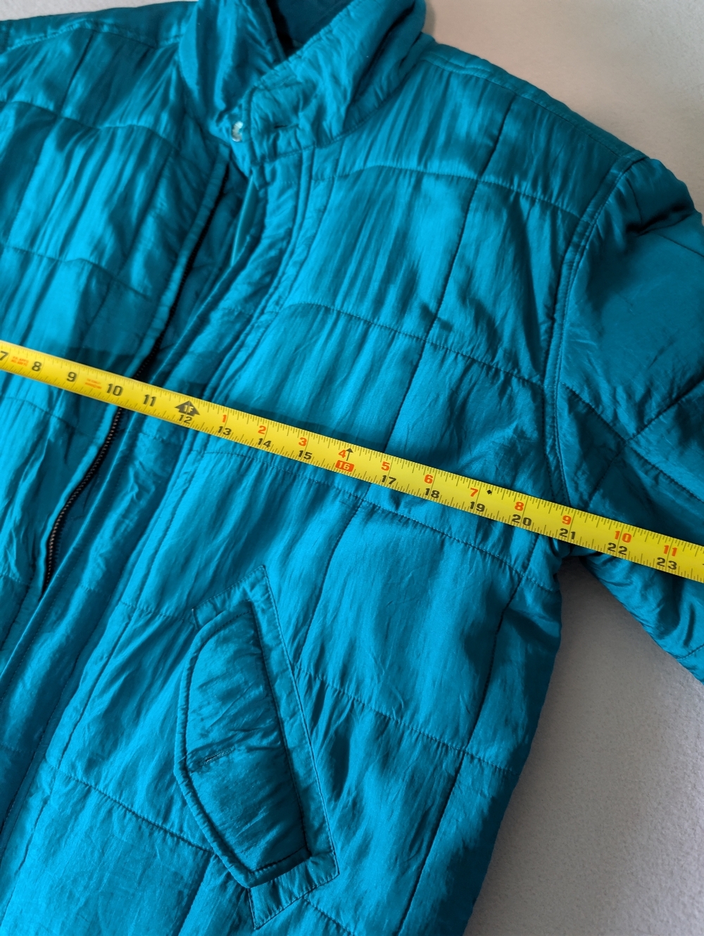 Vintage 90s Clio 100% Silk Quilted Puffer Turquoise Teal Sz M Statement Jacket image 6